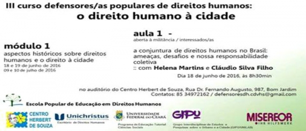 III Curso Defensores Populares de Direitos Humanos