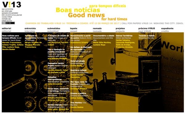 Revista VIRUS — Dossiê Boas notícias para tempos difíceis