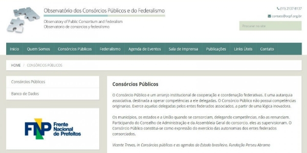 Banco de Dados sobre Consórcios Públicos no Brasil