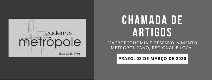 Chamada de artigos para a Revista Cadernos Metrópole nº 49