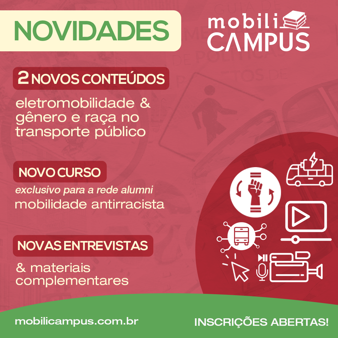 MobiliCAMPUS 2022: Cursos sobre mobilidade urbana sustentável do ITDP Brasil
