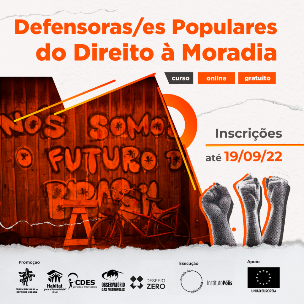 Curso online para defensoras/es populares do Direito à Cidade está com inscrições abertas