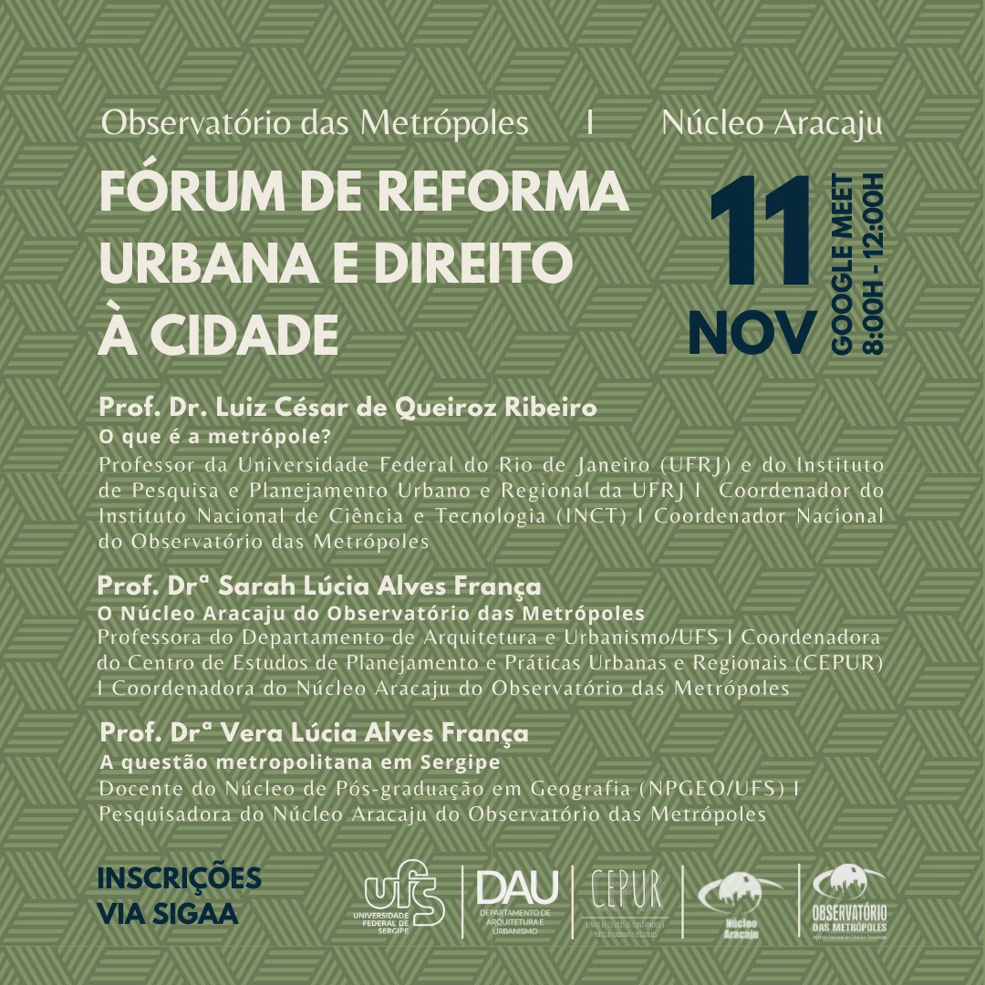 Núcleo Aracaju promove fórum local sobre Reforma Urbana e Direito à Cidade