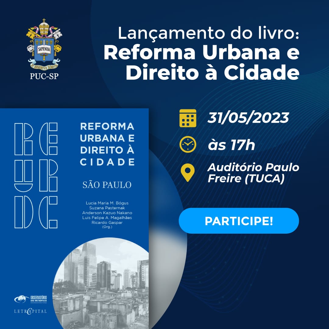 Núcleo São Paulo promove o lançamento do livro “Reforma Urbana e Direito à Cidade”