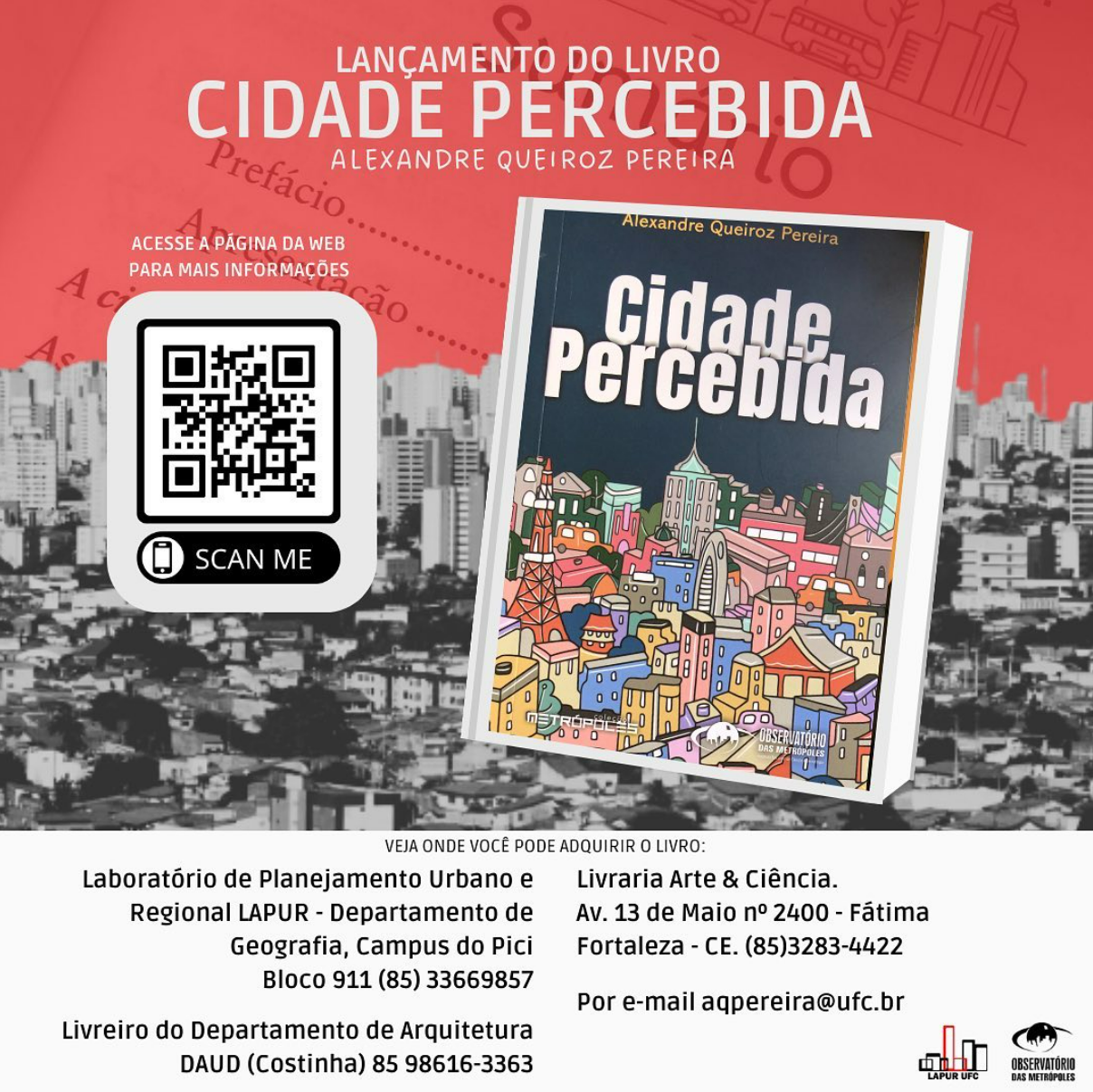 Livro “Cidade Percebida” apresenta novas perspectivas sobre a cidade de Fortaleza