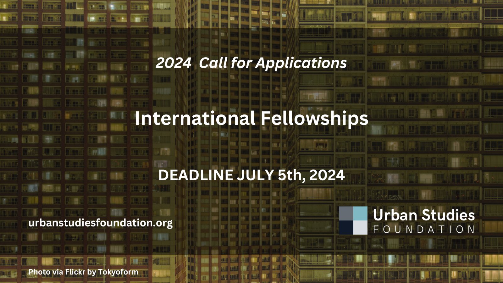 International Fellowships 2024: Urban Studies Foundation oferece bolsas para jovens doutores