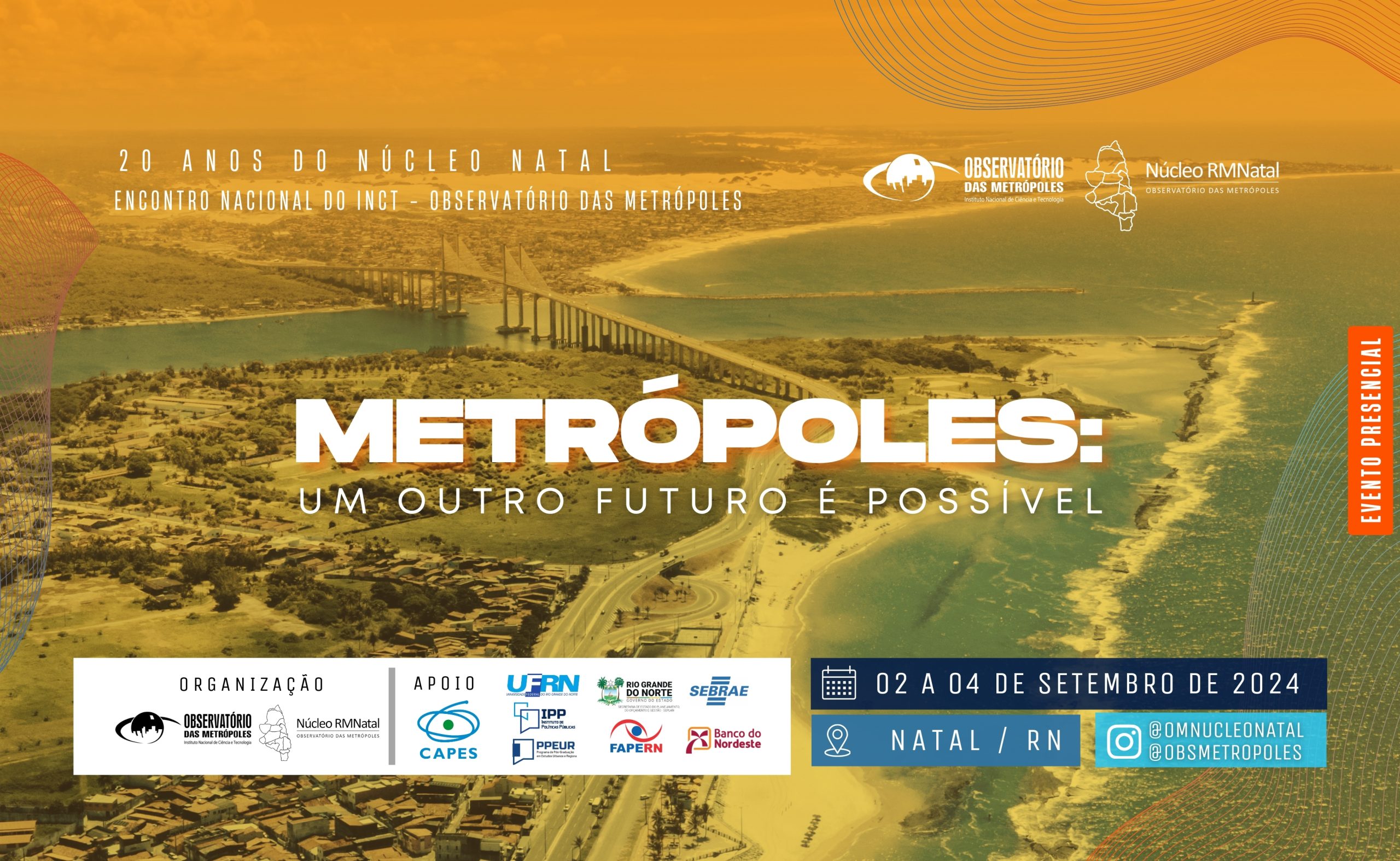 Inscrições, programação e hospedagem – Encontro Nacional “Metrópoles: um outro futuro é possível”, em Natal (RN)
