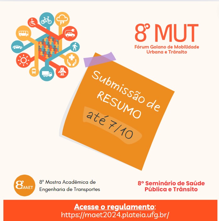Chamada de trabalhos para o Fórum Goiano de Mobilidade Urbana e Trânsito 2024