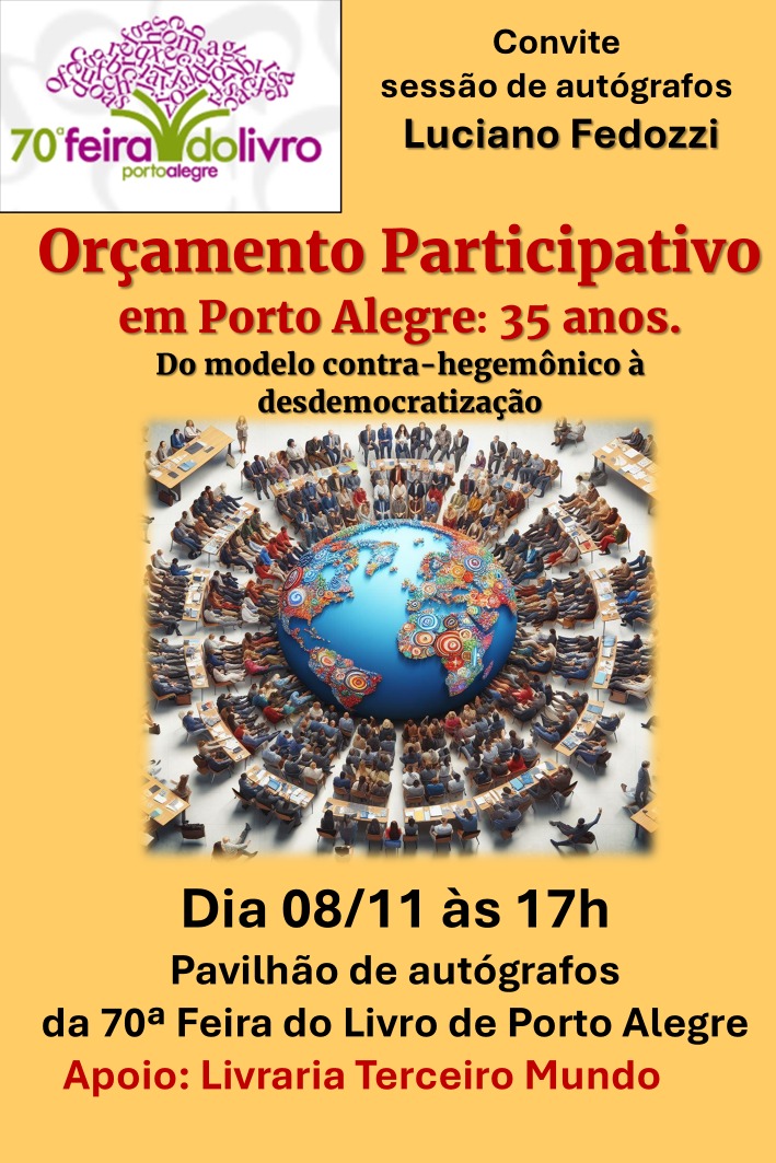 Sessão de autógrafos do livro “Orçamento Participativo em Porto Alegre: 35 anos”