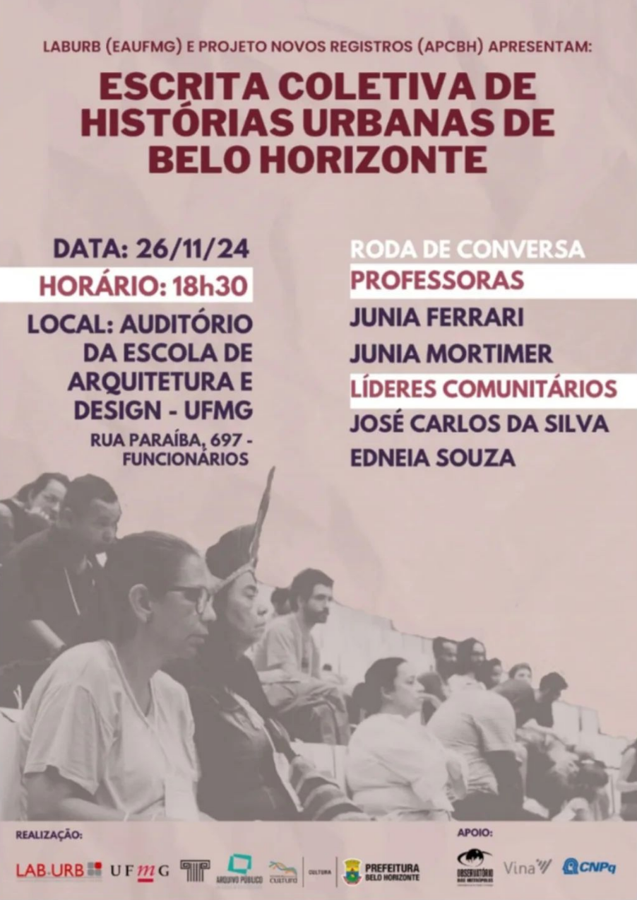Núcleo Belo Horizonte promove a palestra “Escrita Coletiva de Histórias Urbanas de Belo Horizonte”