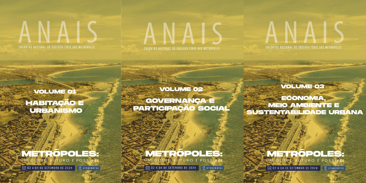 Disponíveis os anais do Encontro Nacional: Metrópoles um outro futuro é possível