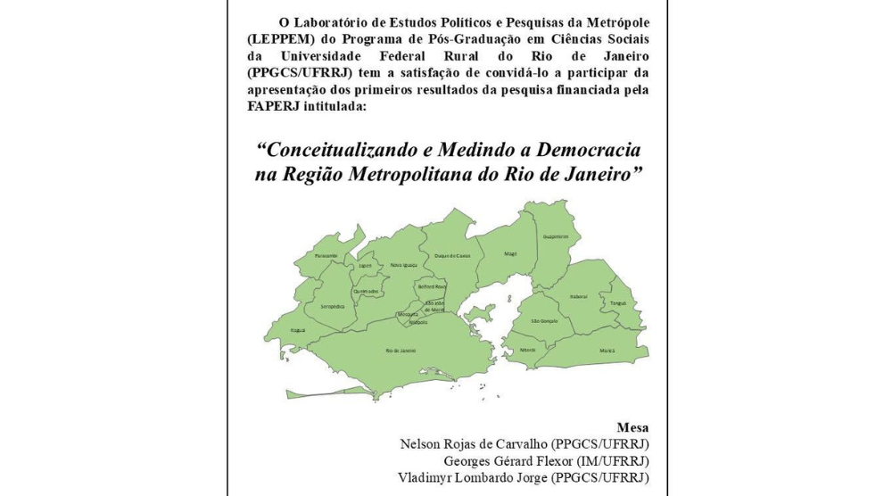 Primeiros resultados da pesquisa “Conceitualizando e medindo a democracia na Região Metropolitana do Rio de Janeiro”